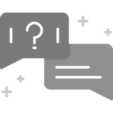 Soru işaretleri ve konuşma balonu. vektör illüstrasyonu