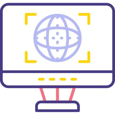 Bilgisayar. Web simgesi basit illüstrasyon