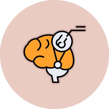 İnsan beyni ikon vektör illüstrasyonu