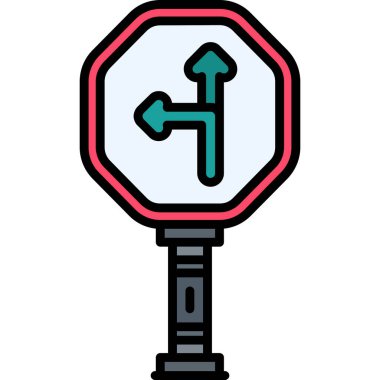 Yol trafik işareti simgesi. anahat yol trafik trafik trafik işaret simgesi rengi izole edildi