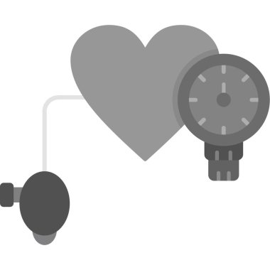 kalp saat simgesi vektör illüstrasyonu