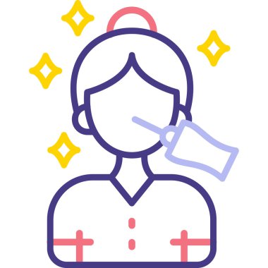 Stetoskop ikonu olan kadın doktor, basit vektör çizimi