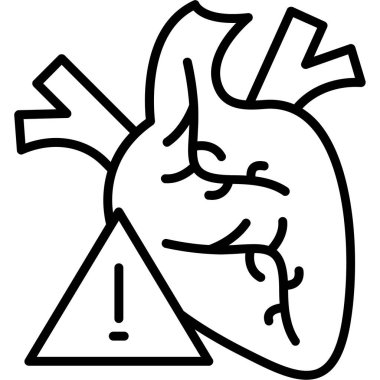 kalp sağlığı sağlık ikonu ana hatları biçiminde