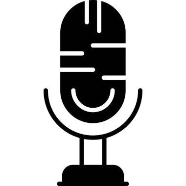 Siyah beyaz bir mikrofonun vektör çizimi