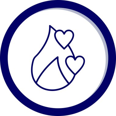 Aşk kalp yuvarlak simgesi