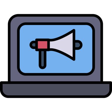 pazarlama aphone simgesi renk ana hatları vektörü