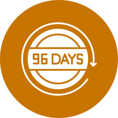 Simgeye kalan 96 gün, 96 gün simge, vektör illüstrasyonu