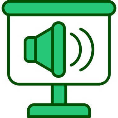 Konuşmacı. Web simgesi basit illüstrasyon