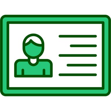 Kimlik kartı simgesi. beyaz arkaplanda izole edilmiş kimlik kartı vektör rengi düz tasarımı