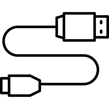 usb kablo vektör çizgisi simgesi dekoru