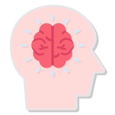 Beyin simgesi olan beyin, vektör illüstrasyonu