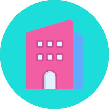 Bina. Web simgesi basit illüstrasyon