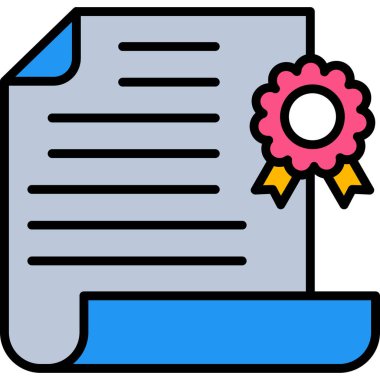 Sertifika. Web simgesi basit illüstrasyon