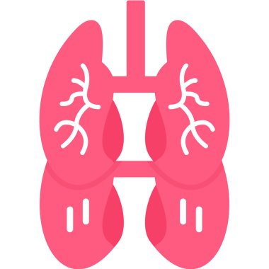 Ciğerler. Web simgesi basit illüstrasyon