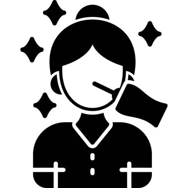 Kadın kuaför simgesi, beyaz arkaplanda izole edilmiş vektör çizimi