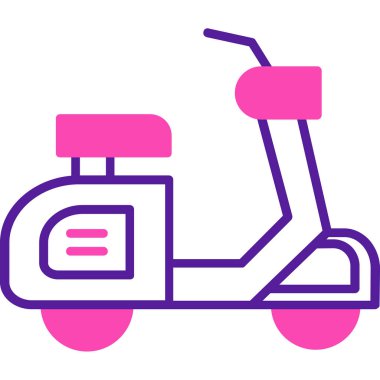 Scooter ikonu. Web için scooter vektör simgelerinin özet çizimi