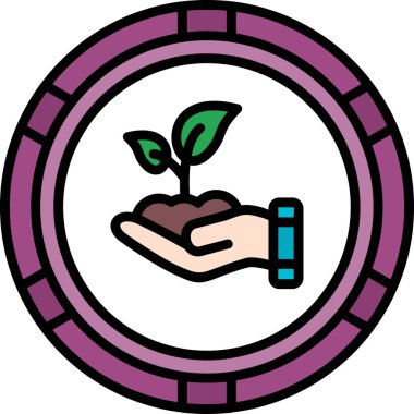 El, bir bitkiyle bozuk para tutuyor.