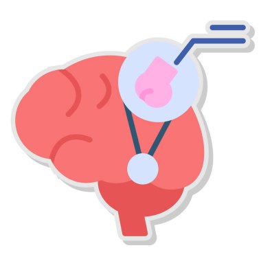 Beyin. Web simgesi basit illüstrasyon