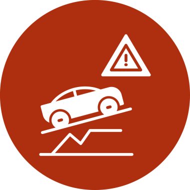 Kaza yolu simgesi vektör illüstrasyonu