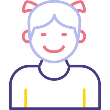 Tatlı bir kızın vektör çizimi