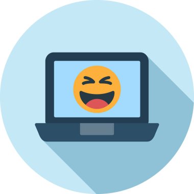 Mutlu Emoji Simgesi Vektör İllüstrasyonu