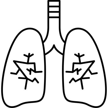 Akciğerler akciğer simgesi ana hatlı şekilde