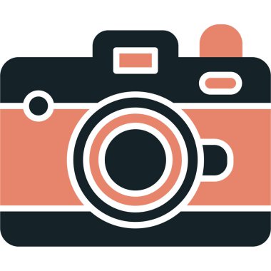 Fotoğraf Kamerası Web simgesi basit vektör illüstrasyonu