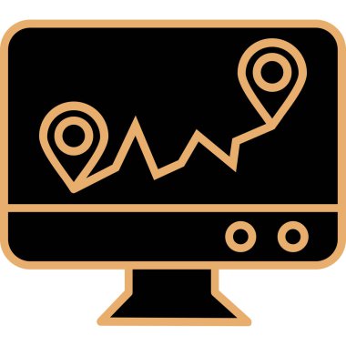 Harita. Web simgesi basit tasarım
