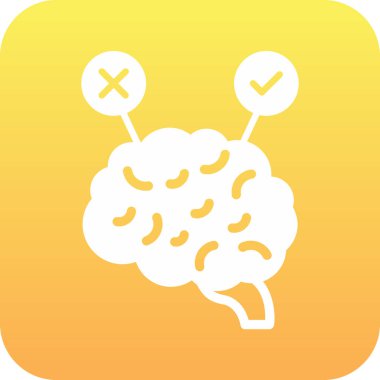 Soyut turuncu sırtüstü izole edilmiş beyin simgesi