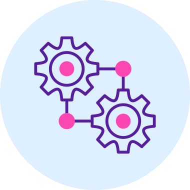 Basit bir dişli ve zincir simgesinin vektör çizimi