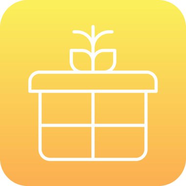 hediye kutusu düz simgesi, vektör illüstrasyonu