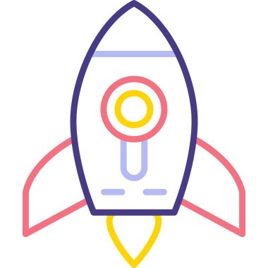 Uzay gemisi. Web simgesi basit illüstrasyon