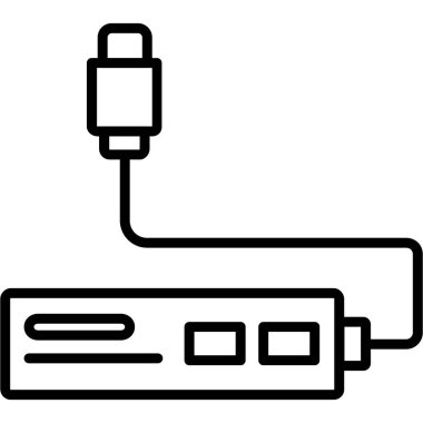 bilgisayar kablo simgesi, vektör illüstrasyonu