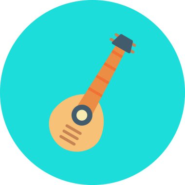 Gitar düz vektör simgesi