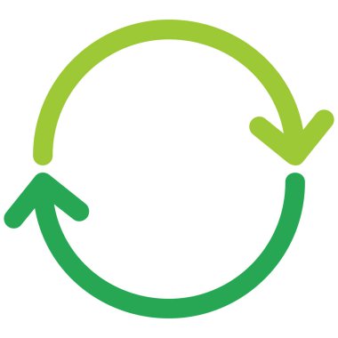 Vektör simgesini geri dönüştür. biçim düz simge sembolü, eko yeşil renk, yuvarlak açılar.