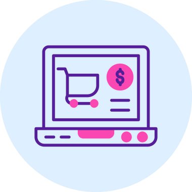 İnternetten alışveriş. Basit resimleme