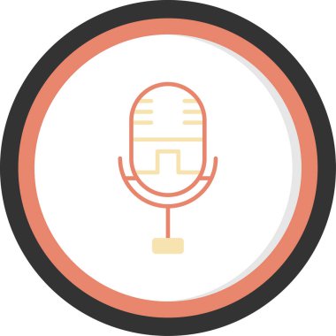 Mikrofon. Web simgesi basit illüstrasyon