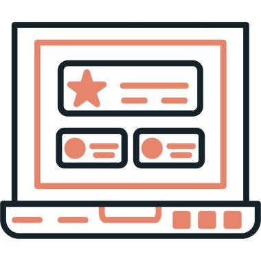 Web sayfası tasarım simgesi doldurulmuş ana hatlar biçiminde