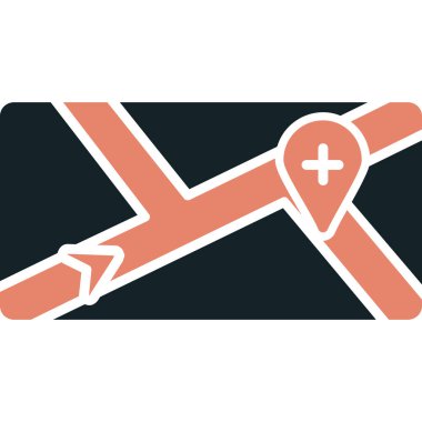 Hastane konumu ikonu. vektör illüstrasyonu