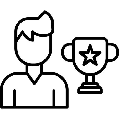 Ödül kazanan kupa simgesi ana hatlarıyla