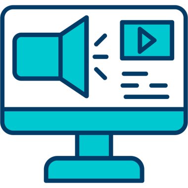 video. Web simgesi basit illüstrasyon