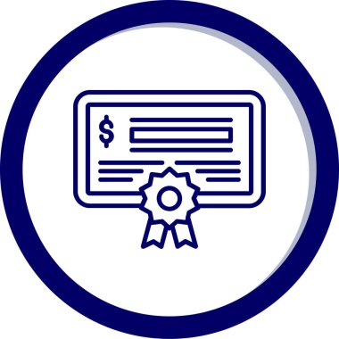 Sertifika. Web simgesi basit illüstrasyon