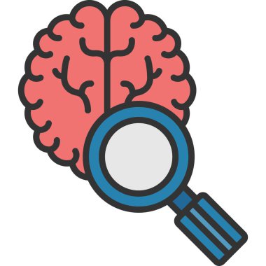 Beyin. Web simgesi basit illüstrasyon