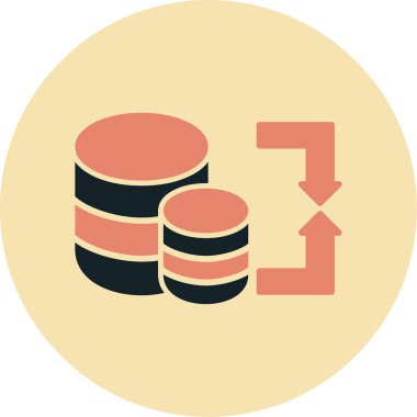 veritabanı vektörü düz simgesi