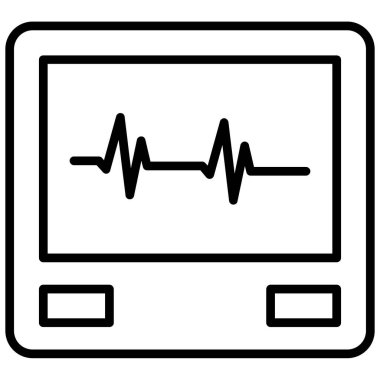 Kalp İzleme Simgesi, vektör illüstrasyonu