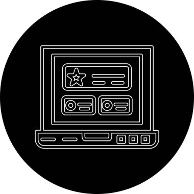 Bir dizüstü bilgisayar simgesinin vektör illüstrasyonu