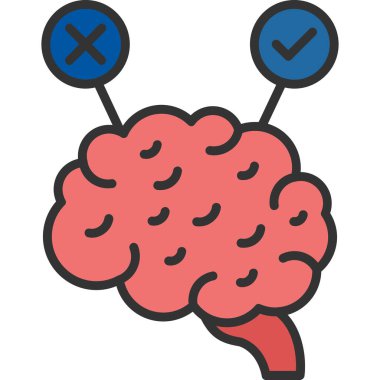 Beyin zihin simgesi - ana hatlar biçiminde