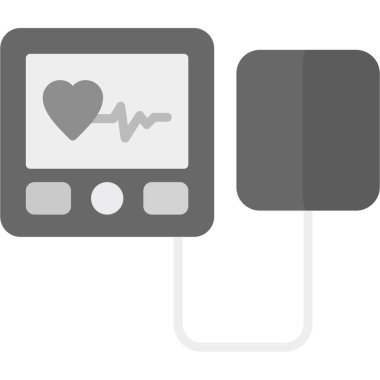 Nabız hızı monitörü ve akıllı telefonu olan kalp vektör simgesi kavramı