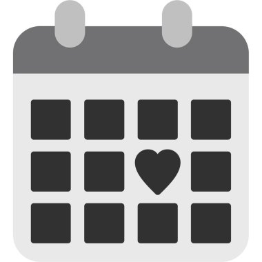 takvim tarihi aşk simgesi ana hat biçiminde