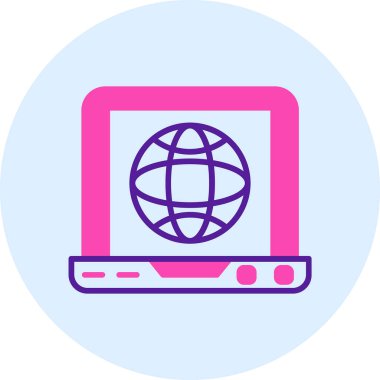 Bilgisayar. Web simgesi basit tasarım